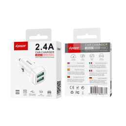 Adaptateur voiture 2 USB - Blanc